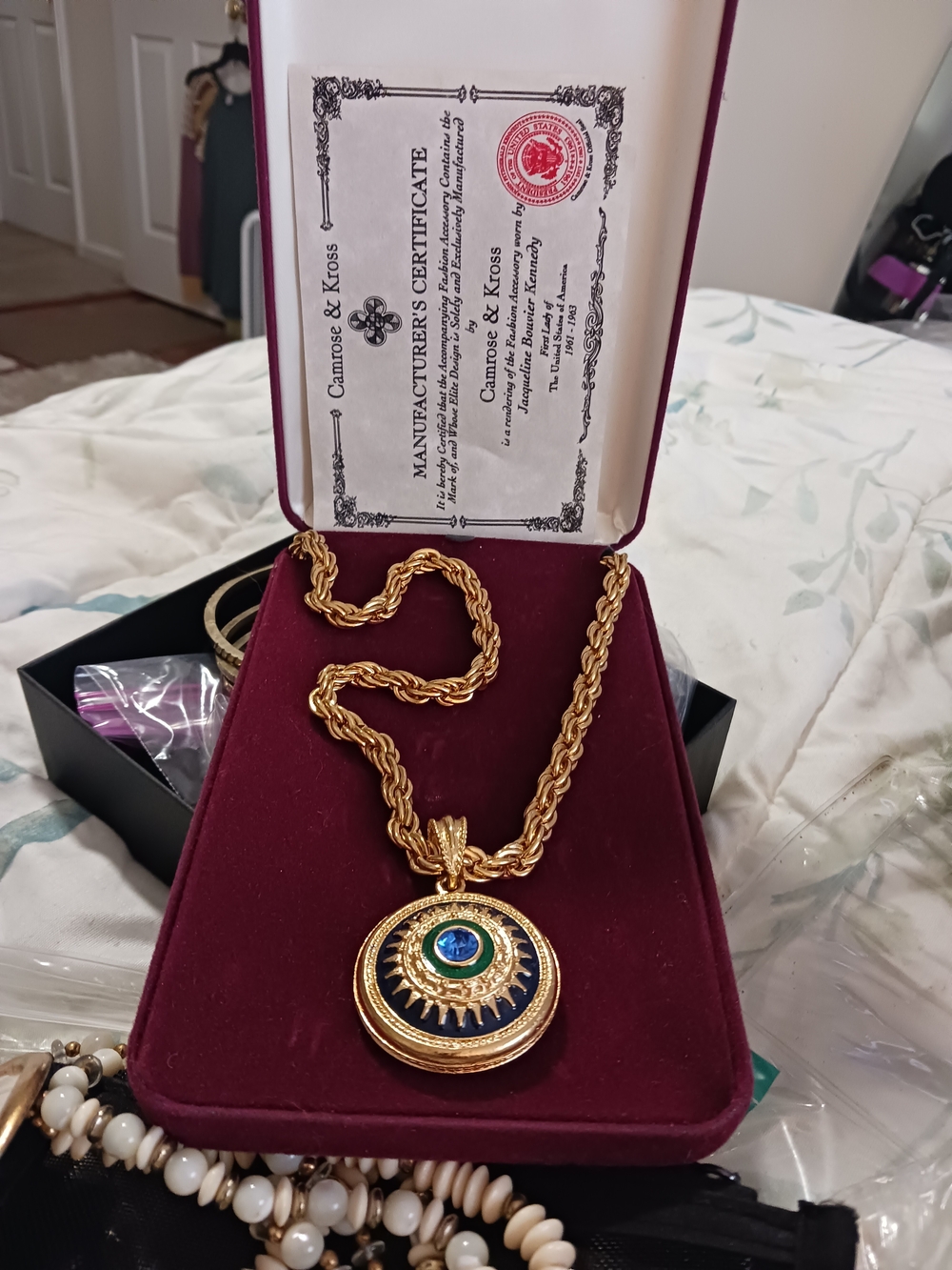 Camrose & Kross Jacqueline Kennedy Grand Tour Pendant Necklace Gold-Tone Pendant